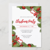 Eenvoudig feestelijk kerstfeest van Baubles Kaart (Voorkant)