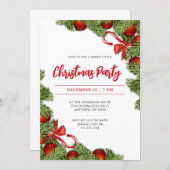 Eenvoudig feestelijk kerstfeest van Baubles Kaart (Voorkant / Achterkant)