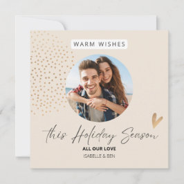 Eenvoudig feestelijk paar Foto Kerstvakantie Feestdagenkaart