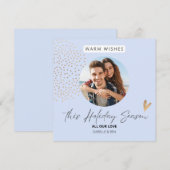 Eenvoudig feestelijk paar Foto Kerstvakantie Feestdagenkaart (Voorkant / Achterkant)