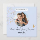 Eenvoudig feestelijk paar Foto Kerstvakantie Feestdagenkaart (Voorkant)