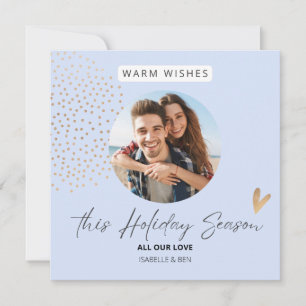 Eenvoudig feestelijk paar Foto Kerstvakantie Feestdagenkaart