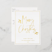 Eenvoudig feestelijk script folie feestdagen briefkaart (Voorkant / Achterkant)