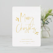 Eenvoudig feestelijk script folie feestdagenkaart (Staand Voorkant)