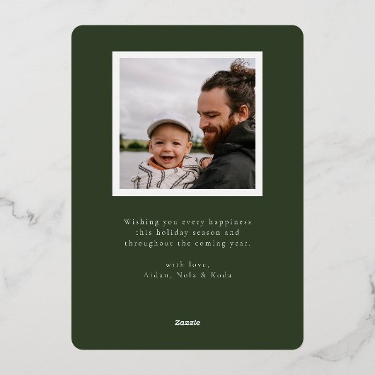 Eenvoudig feestelijk script folie feestdagenkaart (Achterkant)