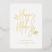 Eenvoudig feestelijk script folie feestdagenkaart (Voorkant)