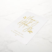 Eenvoudig feestelijk script folie feestdagenkaart (Gedraaid)