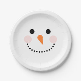 Eenvoudig feestelijk Snowman Face Papieren Bordje