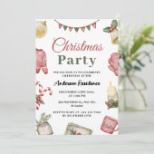 Eenvoudig feestelijk Waterverf kerstfeest Kaart (Staand voorkant)