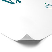 Eenvoudig feestwelkom | Blauwgroen Aqua Heart Gepe Poster (Hoek)