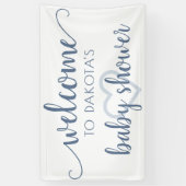 Eenvoudig feestwelkom | Dusty Blue Heart Gepersona Spandoek (Verticaal)