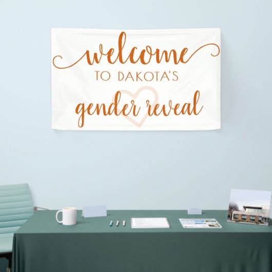 Eenvoudig feestwelkom | Herfst Sinaasappel Hart be Spandoek (Beurs)