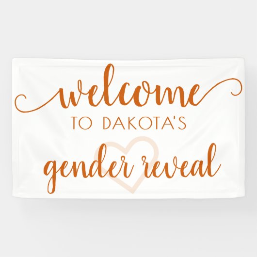 Eenvoudig feestwelkom | Herfst Sinaasappel Hart be Spandoek (Horizontaal)