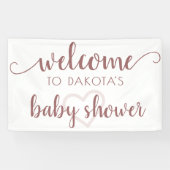 Eenvoudig feestwelkom | Mauve roze hart Gepersonal Spandoek (Horizontaal)