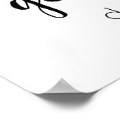 Eenvoudig feestwelkom | Zwart script hart bewerkba Poster (Hoek)