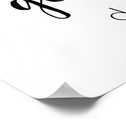 Eenvoudig feestwelkom | Zwart script hart bewerkba Poster (Hoek)