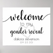 Eenvoudig feestwelkom | Zwart script hart bewerkba Poster (Voorkant)