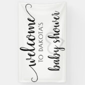 Eenvoudig feestwelkom | Zwart script hart bewerkba Spandoek (Verticaal)