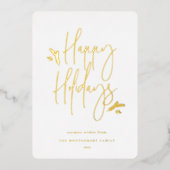 Eenvoudig Festiviteit Script Folie Feestdagenkaart (Voorkant)