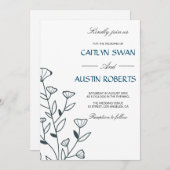 Eenvoudig Flora Elegance Botanisch Monogram Kaart (Voorkant / Achterkant)