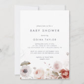 Eenvoudig Floral Baby shower Kaart (Voorkant)