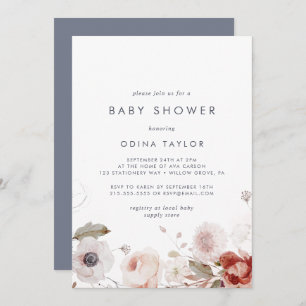 Eenvoudig Floral Baby shower Kaart