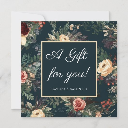 Eenvoudig Floral Classic cadeaubon Certificaat (Voorkant)