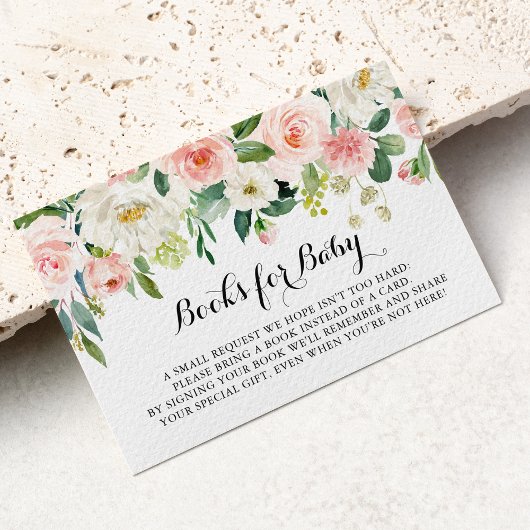 Eenvoudig Floral Green Baby shower Book Request Informatiekaartje