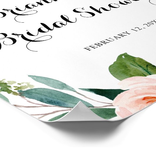 Eenvoudig Floral Green Foliage Vrijgezellenfeest W Poster (Hoek)