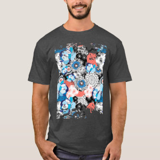 Eenvoudig Floral Line Pattern T-shirt