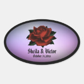 Eenvoudig Floral Patroon op Paars weefselpapier Ovale Sticker (Voorkant)