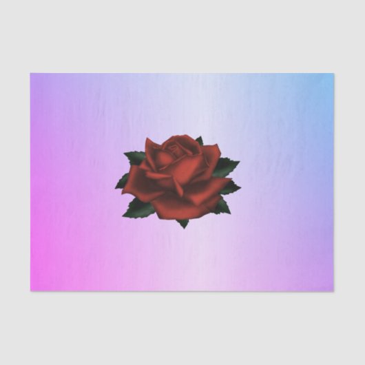 Eenvoudig Floral Patroon op Paars weefselpapier Tissuepapier (Voorkant)