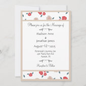 Eenvoudig Floral Red Country Weddenschap Kaart (Voorkant)