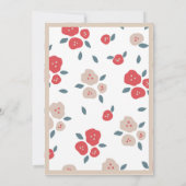 Eenvoudig Floral Red Country Weddenschap Kaart (Achterkant)