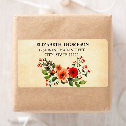 Eenvoudig Floral Return Label (Insitu)