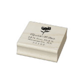 Eenvoudig Floral Roos retouradres Rubberstempel (Stempel)