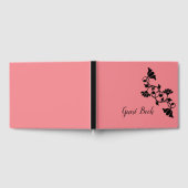 Eenvoudig Floral Salmon Guest Book Gastenboek (Volledig)