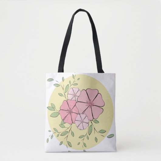 Eenvoudig Floral Tote Bag (Voorkant)