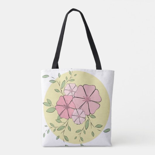 Eenvoudig Floral Tote Bag (Achterkant)