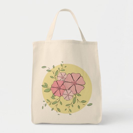 Eenvoudig Floral Tote Bag (Voorkant)