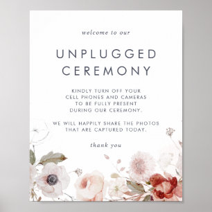 Eenvoudig 'Floral Unplugged'-ceremonteken Poster