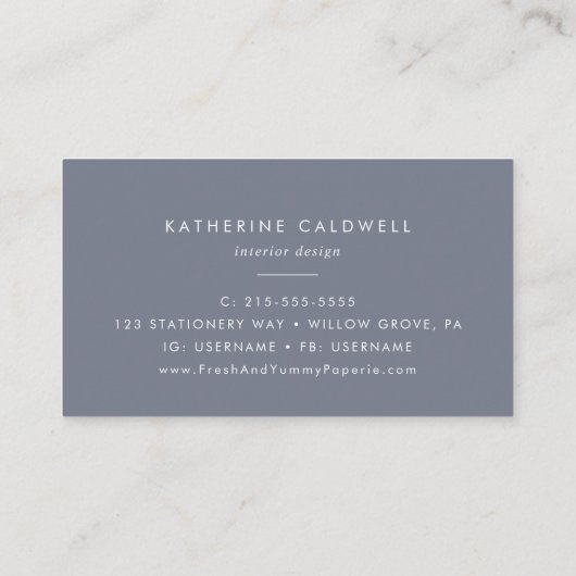 Eenvoudig Floral Visitekaartje (Achterkant)