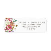 Eenvoudig Floral Waterverf Bouquet Wedding Label (Voorkant)