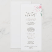 Eenvoudig Flower Elegant Wedding Menu (Voorkant / Achterkant)