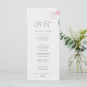 Eenvoudig Flower Elegant Wedding Menu (Staand voorkant)