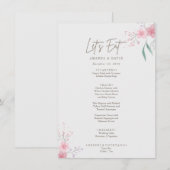 Eenvoudig Flower Elegant Wedding Menu (Voorkant / Achterkant)