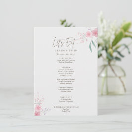 Eenvoudig Flower Elegant Wedding Menu