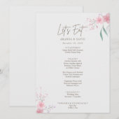 Eenvoudig Flower Elegant Wedding Menu (Voorkant / Achterkant)