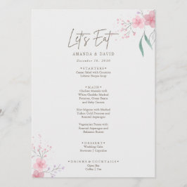 Eenvoudig Flower Elegant Wedding Menu
