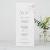 Eenvoudig Flower Elegant Wedding Menu (Staand voorkant)